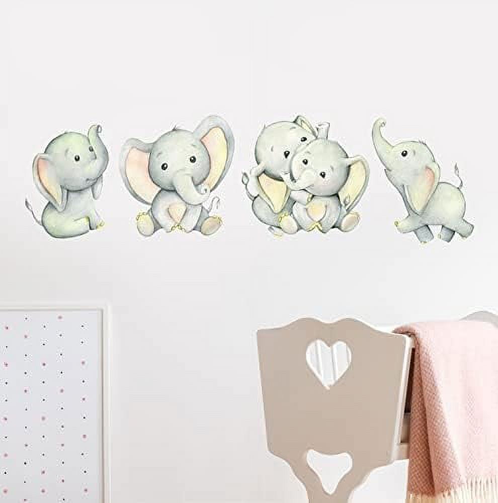 Cute Baby Elephant Watercolor Wall Decal - Elephants For Kids Boys ...