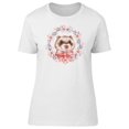 thumbnail image 1 of Cute Baby Ferret Floral Wreath Tee Women's -Image by Shutterstock, 1 of 4