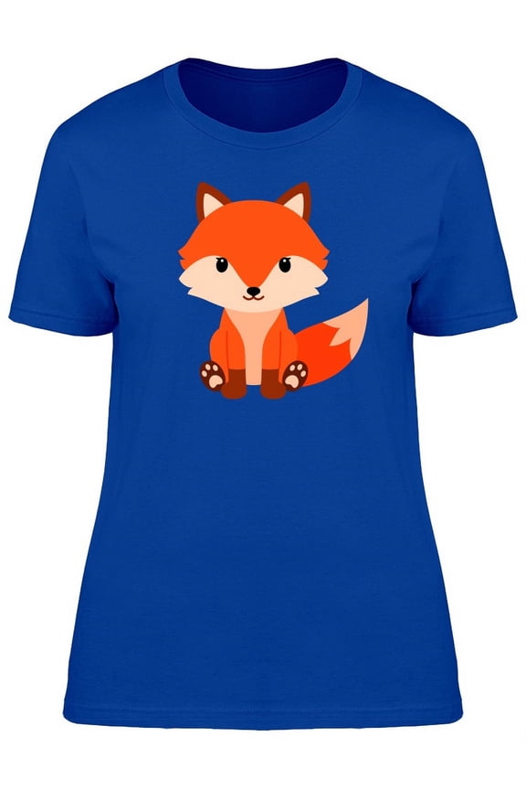Cute Baby Fox Cartoon T-Shirt Women -Image by Shutterstock, Female Medium