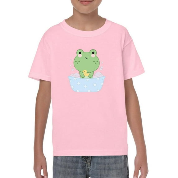Cute Baby Frog Bubble Bath T-Shirt Juniors -Image by Shutterstock, Small