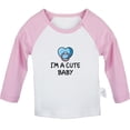 thumbnail image 1 of I'm A Cute Baby Funny T shirt For Baby, Newborn Babies T-shirts, Infant Tops, 0-24M Kids Graphic Tees Clothing (Long Pink Raglan T-shirt, 18-24 Months), 1 of 4
