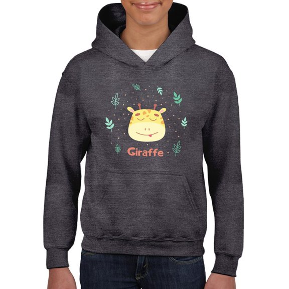 Cute Baby Giraffe Face Hoodie Juniors -Image by Shutterstock,  Medium