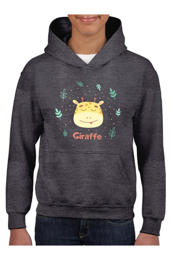 Cute Baby Giraffe Face Hoodie Juniors -Image by Shutterstock,  Small