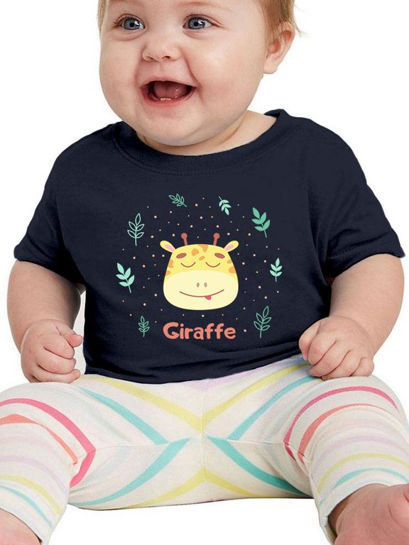 Cute Baby Giraffe Face T-Shirt Infant -Image by Shutterstock, 24 Months