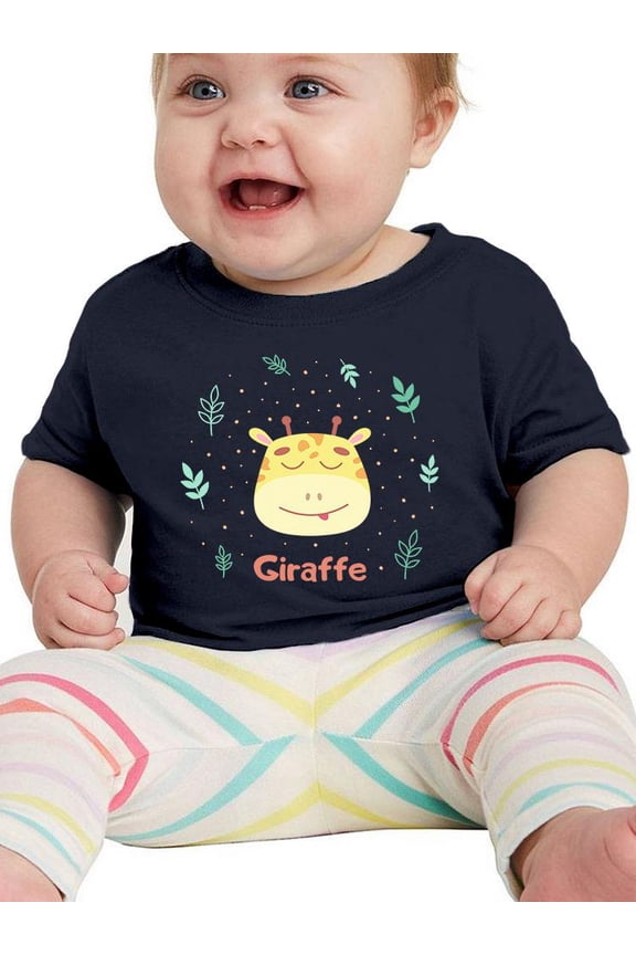 Cute Baby Giraffe Face T-Shirt Infant -Image by Shutterstock, 6 Months