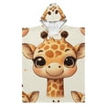 thumbnail image 1 of Cute Baby Giraffe Head Kid Hooded Beach Towel 27.5x27.5 inch Bath Poncho Towels Soft Absorbent Quick Dry for Boy Girl, 1 of 1