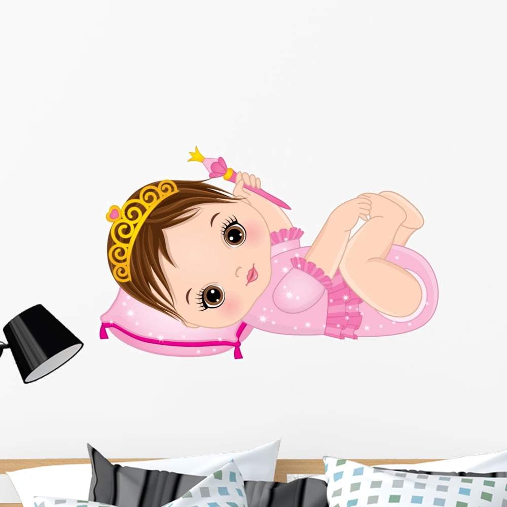 Cute Baby Girl Princess Wall Decal Wallmonkeys Peel and Stick Decals ...