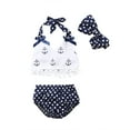 thumbnail image 1 of Cute Baby Girls Clothes Anchors Tops+Polka Dot Briefs+Head Band 3pcs Outfits Set, 1 of 4