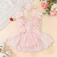 thumbnail image 1 of Cute Baby Girls Lace and Mesh Tutu Romper with Floral Print Summer Outfit and Headband Accessory for Stylish, 1 of 3