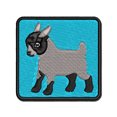thumbnail image 1 of Cute Baby Goat Applique Multi-Color Embroidered Hook & Loop Patch - 2.5 Inch Small, 1 of 5
