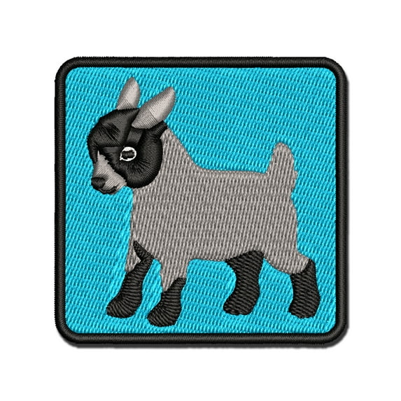 Cute Baby Goat Applique Multi-Color Embroidered Hook & Loop Patch - 2.5 Inch Small