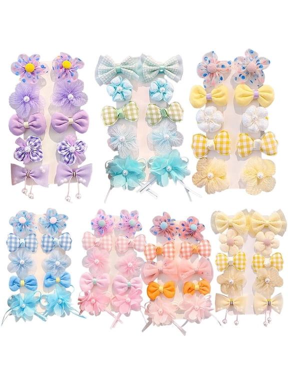 Cute Baby Hair Ties,40pcs Rainbow Snap Hair Clips,Barrettes for Girls,Fully Lined Non Slip Flower Hair Clips Hair Accessories for Infants Toddlers Teen Kids(Random Color,4 Sets)