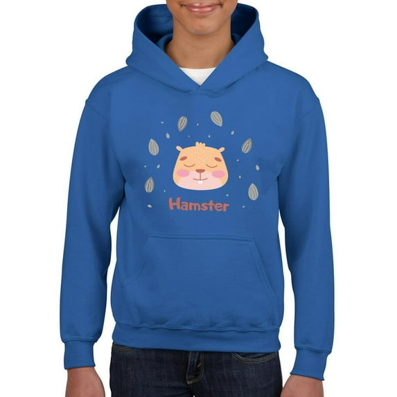 Cute Baby Hamster Face Hoodie Juniors -Image by Shutterstock, Large