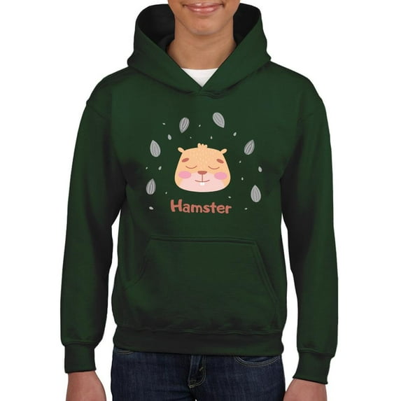 Cute Baby Hamster Face Hoodie Juniors -Image by Shutterstock, Large