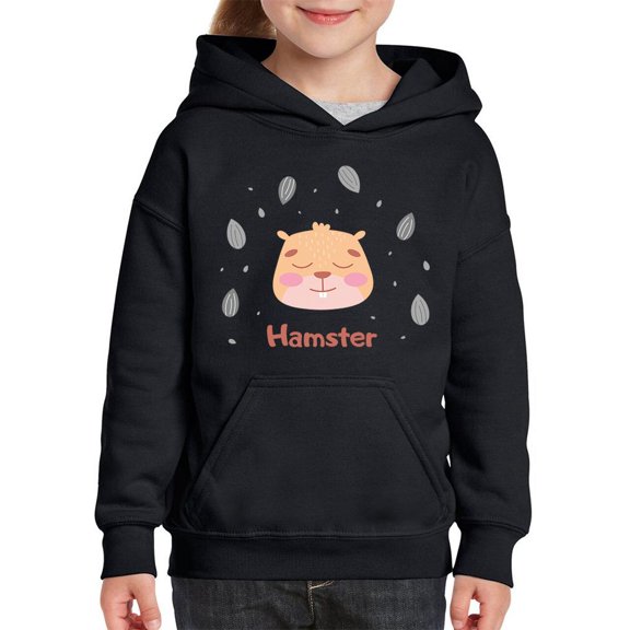 Cute Baby Hamster Face Hoodie Juniors -Image by Shutterstock,  Small