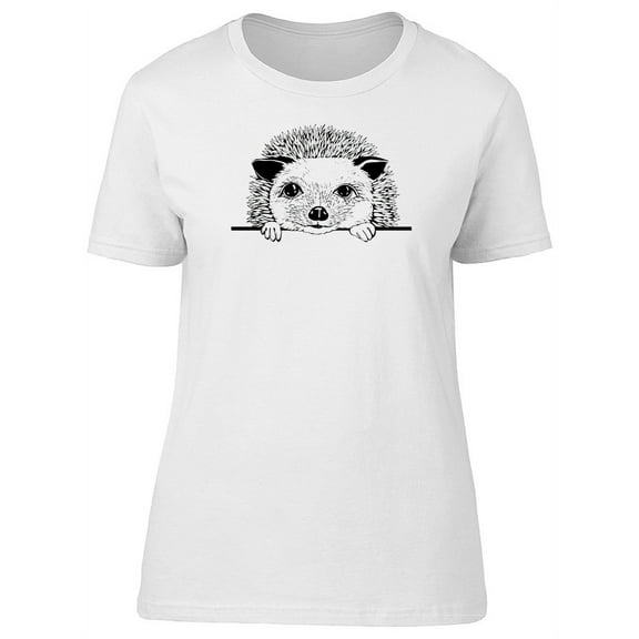 Cute Baby Hedgehog Sketch T-Shirt Women -Image by Shutterstock, Female x-Large