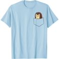 thumbnail image 1 of Cute Baby Hedgehog in The Fake Pocket Graphic Hedgehogs Unisex T-Shirt for Men Women Kids Toddler,Light Blue Color,Size 3T, 1 of 5