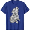 thumbnail image 1 of Cute Baby Howling Wolf Cub Pup Sketch Unisex T-Shirt for Men Women Kids Toddler,Royal Blue Color,Size YL, 1 of 5