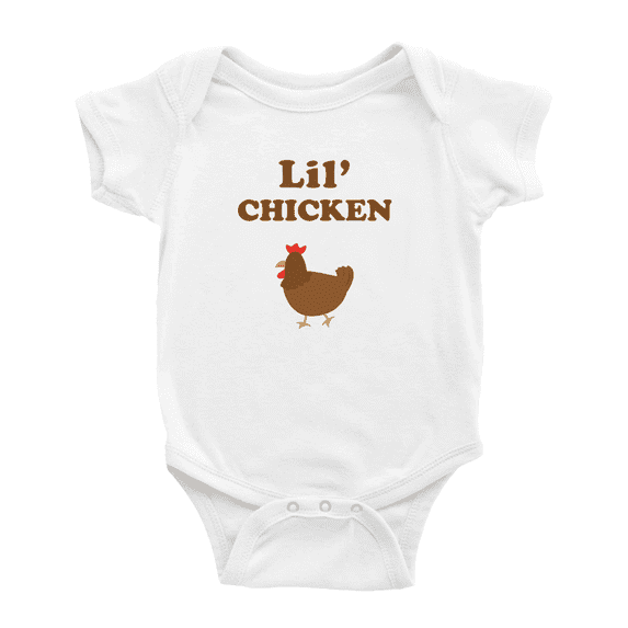 Cute Baby Jumpsuit Lil' Chicken Animal Funny Boy & Gril Newborn Clothes Outfits (White, 12-18 Months)