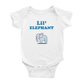 thumbnail image 1 of Cute Baby Jumpsuit Lil' Elephant Animal Funny Boy & Gril Baby Clothes (White, 0-3 Months, 1 of 5