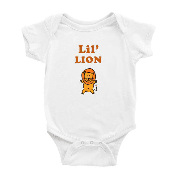 Cute Baby Jumpsuit Lil' Lion Animal Funny Boy & Gril Newborn Clothes Outfits (White, 12-18 Months)