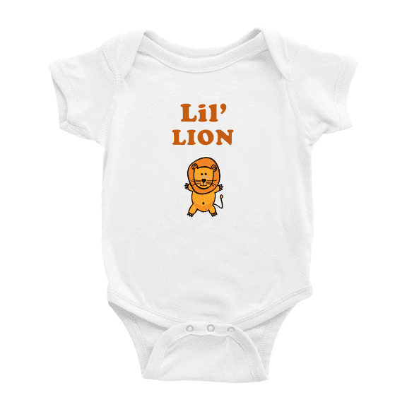 Cute Baby Jumpsuit Lil' Lion Animal Funny Boy & Gril Newborn Clothes Outfits (White, 18-24 Months)