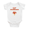 thumbnail image 1 of Cute Baby Jumpsuit Lil' Mushroom Vegetable Funny Boy & Gril Newborn Clothes Outfits (White, 3-6 Months), 1 of 5