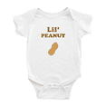 thumbnail image 1 of Cute Baby Jumpsuit Lil' Peanut Food Funny Boy & Gril Infant Clothes (White, 0-3 Months, 1 of 5