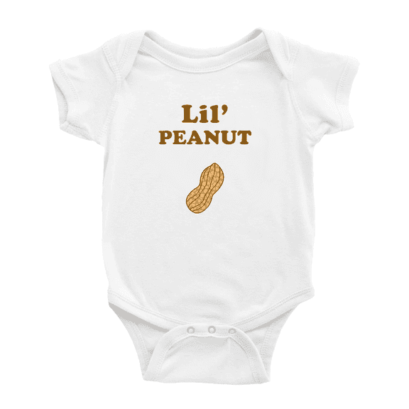 Cute Baby Jumpsuit Lil' Peanut Food Funny Boy & Gril Infant Clothes (White, 18-24 Months)