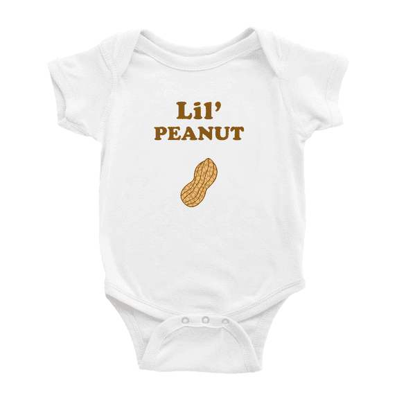 Cute Baby Jumpsuit Lil' Peanut Food Funny Boy & Gril Infant Clothes (White, 18-24 Months)