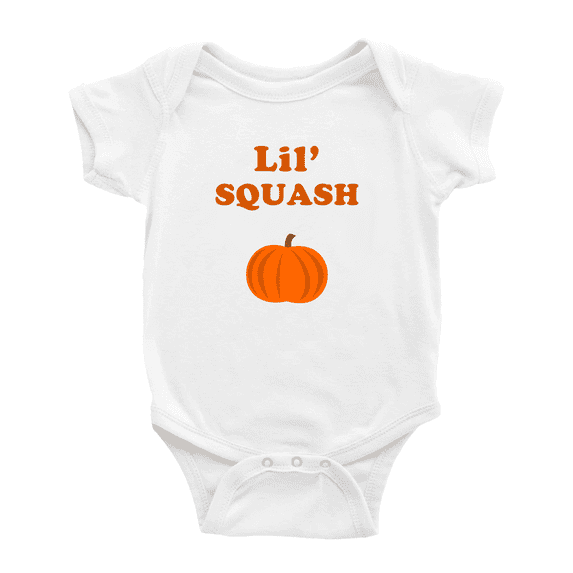 Cute Baby Jumpsuit Lil' Squash Vegetable Funny Boy & Gril Infant Clothes (White, 18-24 Months)
