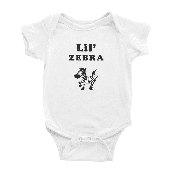 Cute Baby Jumpsuit Lil' Zebra Animal Funny Boy & Gril Baby Clothes (White, 0-3 Months