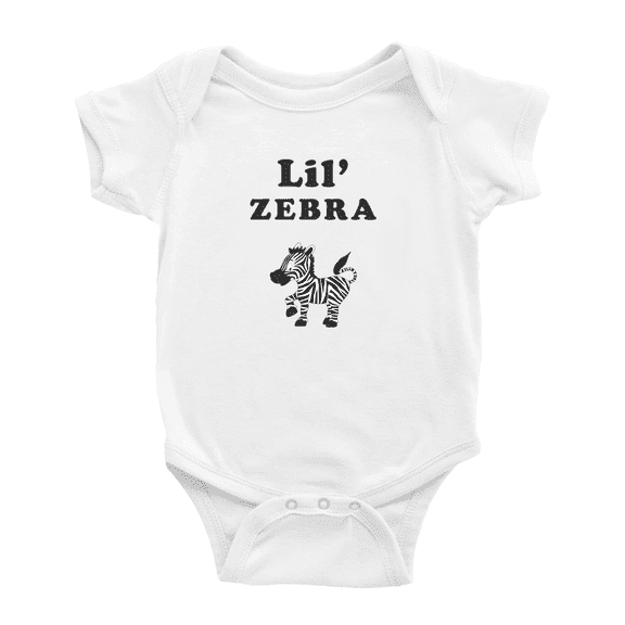 Cute Baby Jumpsuit Lil' Zebra Animal Funny Boy & Gril Baby Clothes (White, 18-24 Months)