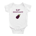 thumbnail image 1 of Cute Baby Jumpsuits Lil' Eggplant Vegetable Funny Boy & Gril Newborn Clothes (White, 18-24 Months), 1 of 5