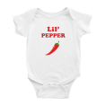 thumbnail image 1 of Cute Baby Jumpsuits Lil' Pepper Vegetable Funny Boy & Gril Newborn Clothes (White, 18-24 Months), 1 of 5