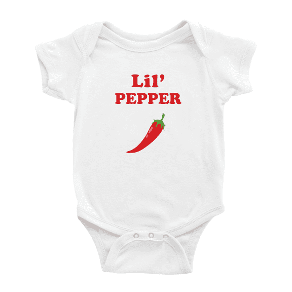 Cute Baby Jumpsuits Lil' Pepper Vegetable Funny Boy & Gril Newborn Clothes (White, 18-24 Months)
