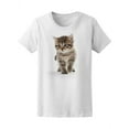 thumbnail image 1 of Cute Baby Kitten Sitting T-Shirt Women -Image by Shutterstock, Female XX-Large, 1 of 2