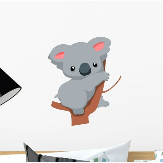 Cute Baby Koala Cartoon Wall Decal by Wallmonkeys Peel and Stick Graphic (12 in H x 10 in W) WM247527