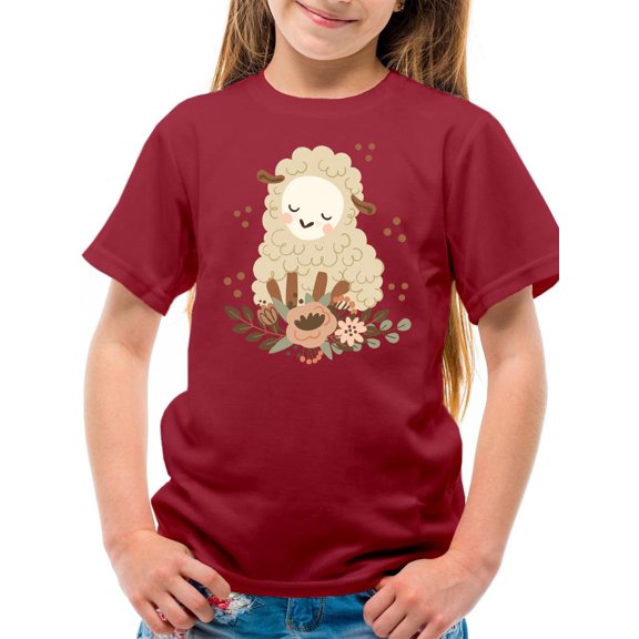 Cute Baby Lamb Sleepy T-Shirt Juniors -Image by Shutterstock,  Medium