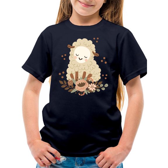 Cute Baby Lamb Sleepy T-Shirt Juniors -Image by Shutterstock,  Small