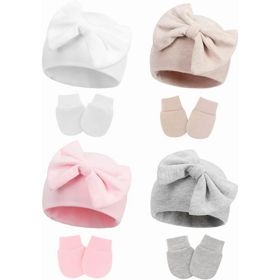 Cute Baby Mittens Newborn, No Scratch Baby Boy Mittens, Baby Girl Hat Gloves for Toddlers, Infant, Newborn