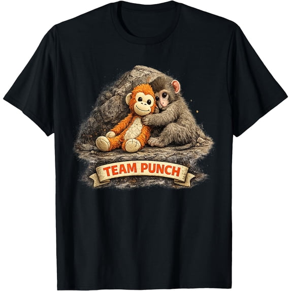 Cute Baby Monkey Punch Viral Zoo Japan Design T-Shirt - Walmart.com