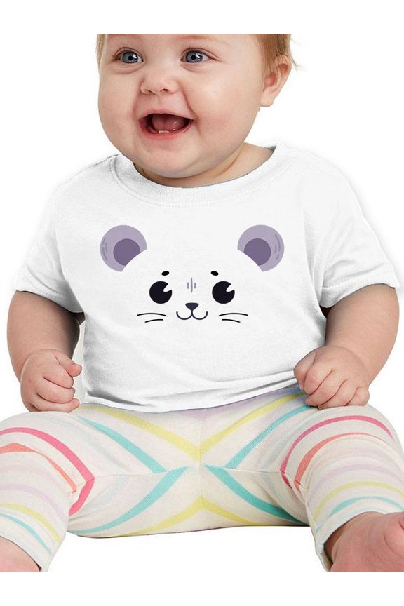 Cute Baby Mouse Face T-Shirt Infant -Image by Shutterstock, 12 Months