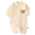 thumbnail image 1 of Cute Baby Onesies, White Newborn Long Sleeve Baby Bodysuit, 1 of 6