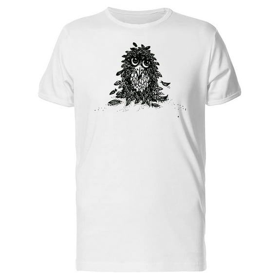 Cute Baby Owl Sketch T-Shirt Men -Image by Shutterstock, Male 3X-Large