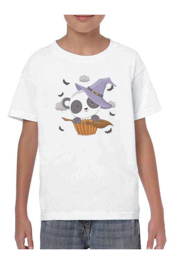 Cute Baby Panda In Basket T-Shirt Juniors -Image by Shutterstock, Large