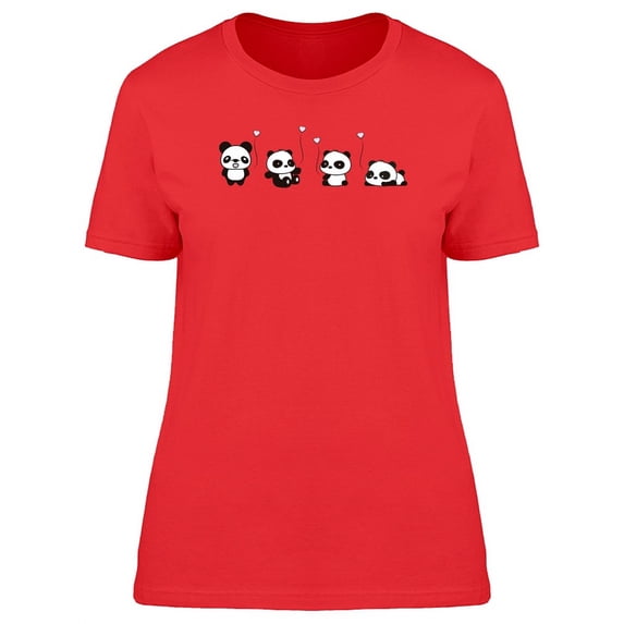 Cute Baby Pandas Cartoon T-Shirt Women -Image by Shutterstock, Female Large