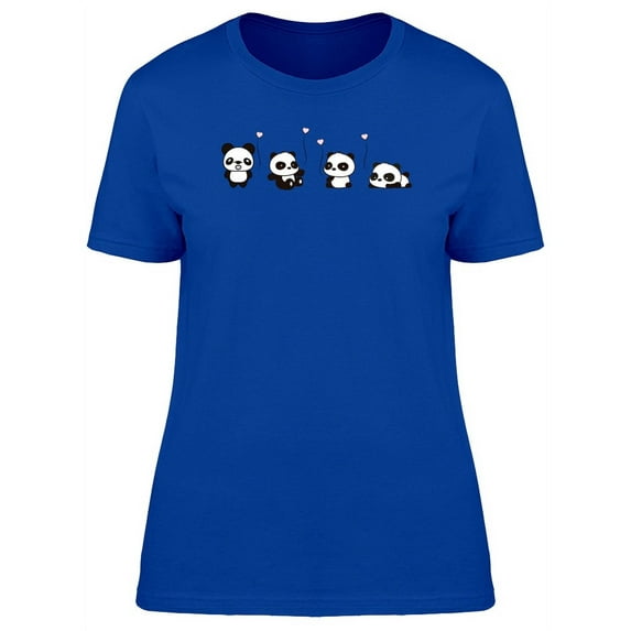 Cute Baby Pandas Cartoon T-Shirt Women -Image by Shutterstock, Female XX-Large