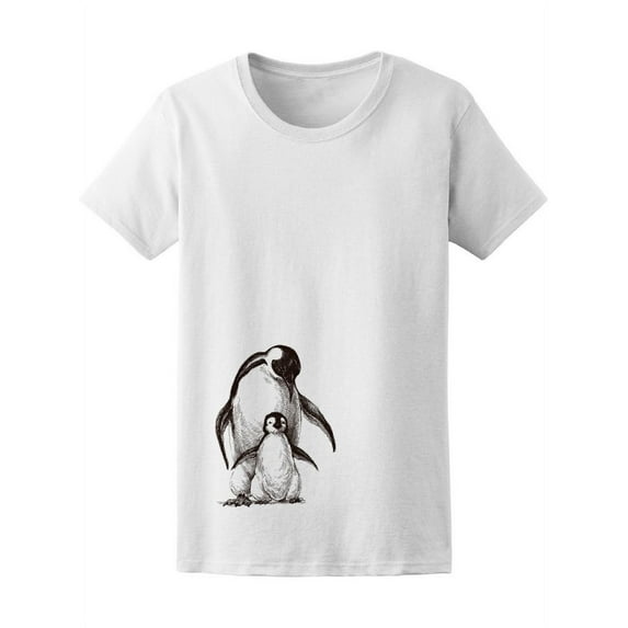 Cute Baby Penguin And Parent T-Shirt Women -Image by Shutterstock, Female XX-Large