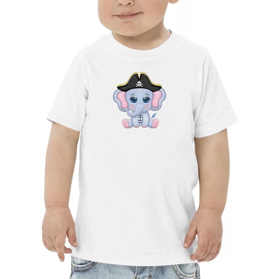 Cute Baby Pirate Elephant Art T-Shirt Toddler -Image by Shutterstock,  2 Toddler
